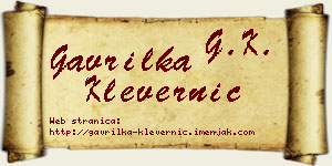 Gavrilka Klevernić vizit kartica